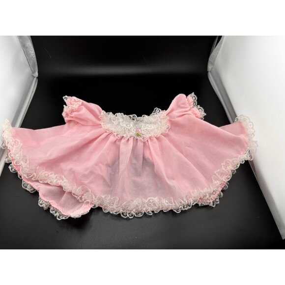 Vtg Cabbage Patch Kids Doll Clothes Pink Frilly A-line Lacy Dress Coleco Preemie - Picture 2 of 16